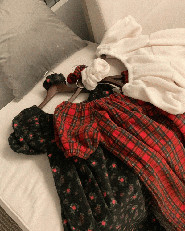 [무료배송][헤어슈슈set]에디션 크리스마스 수면 잠옷 원피스  파자마 3color