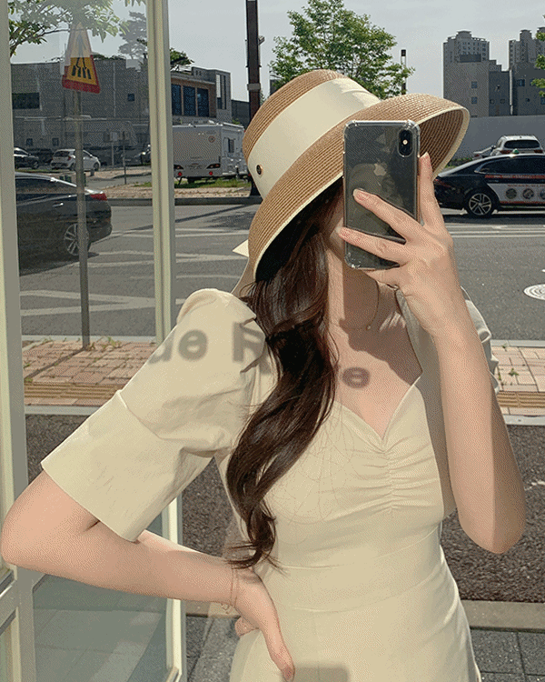 [무료배송]무드 리본 라탄 밀짚 플로피햇 파나마햇 벙거지 모자 2color